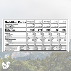 emergency 72 hour food kit nutrition facts panel 